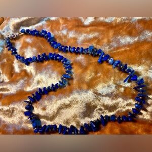 Lapis Lazuli Semi-precious stone beaded 18" Necklace with Barrel Clasp
